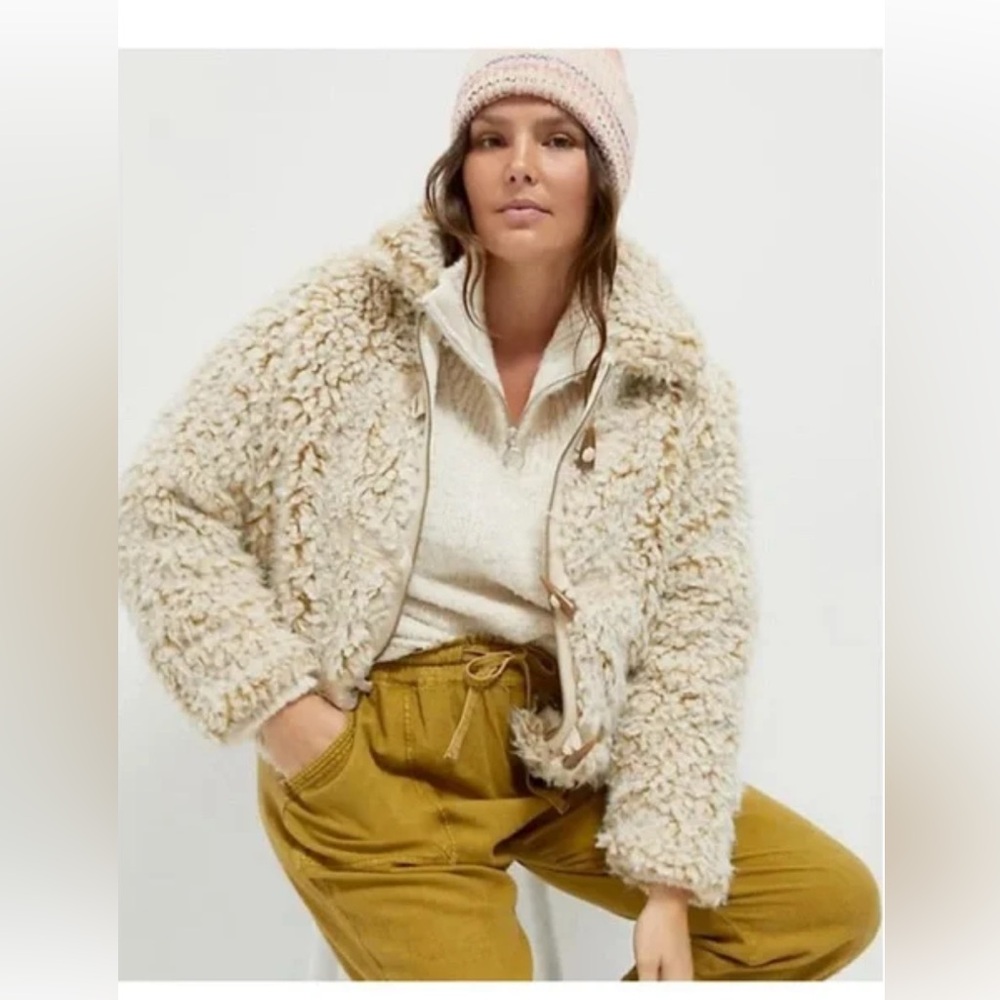 Anthropologie Brenna Faux Fur Sherpa Teddy Coat NWT XL - Picture 3 of 15